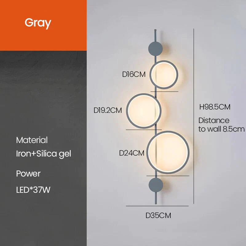 Ece - Nordic Linear Long Led Wall Light Gray / Warm White (2700 - 3500K)