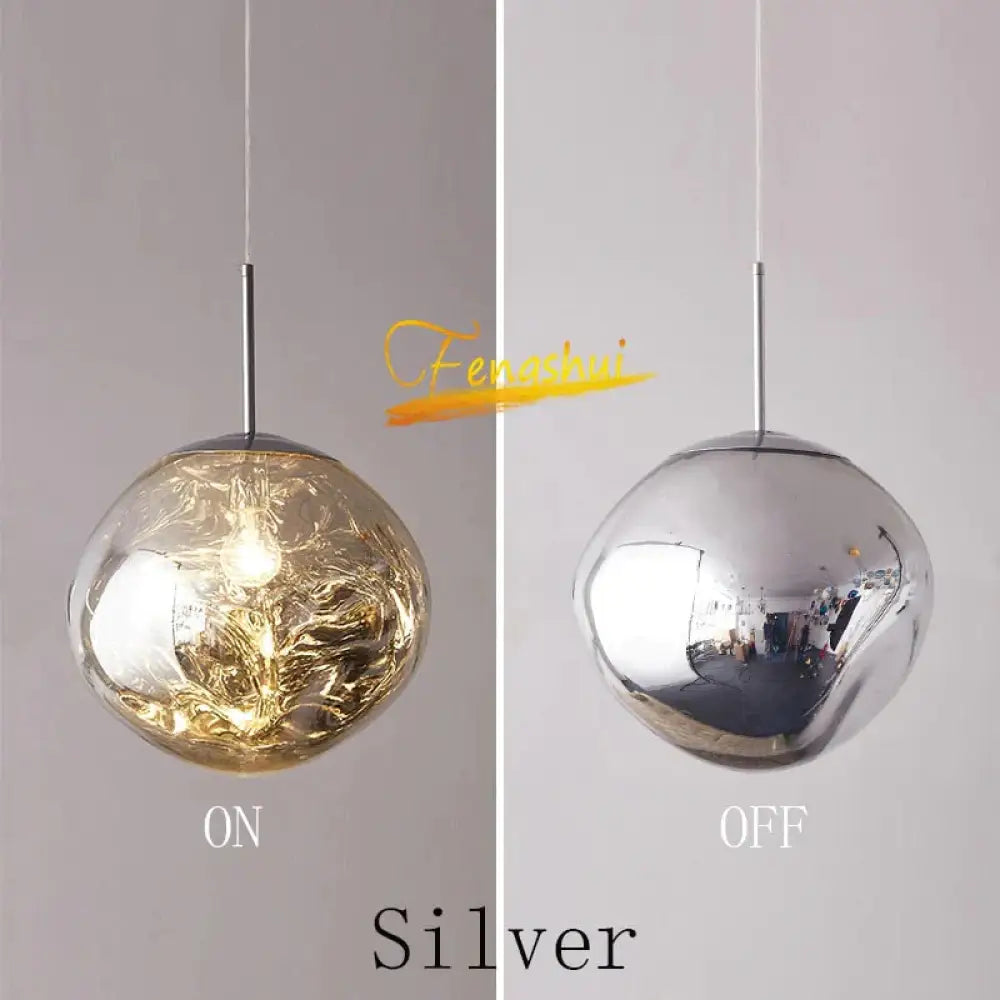 Ela - Nordic Led Lava Pendant Light Silver / W1 15Cm Lighting