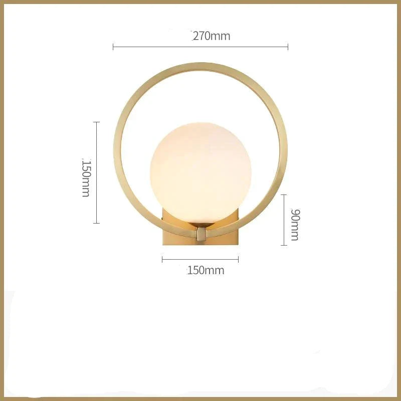 Full Copper Post - Modern Living Room Bedroom Bedside Light Luxury Bean Wall Lamp Tv Background