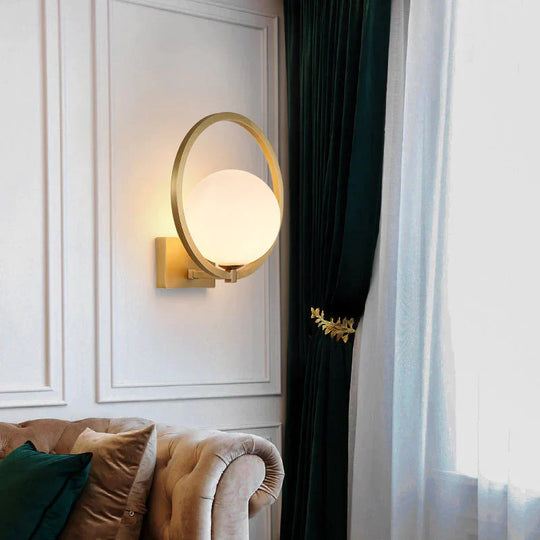 Full Copper Post - Modern Living Room Bedroom Bedside Light Luxury Bean Wall Lamp Tv Background