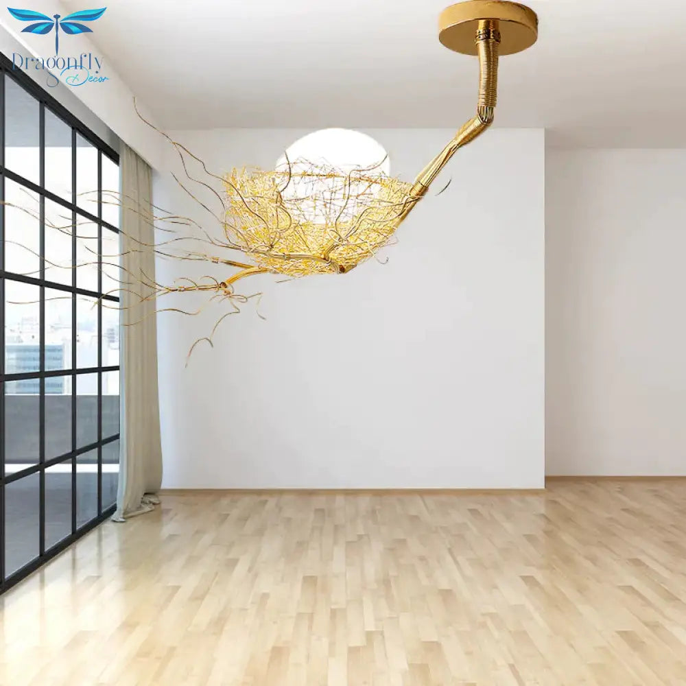 Golden Pendant Light Fixture With Egg Matte White Glass Shade