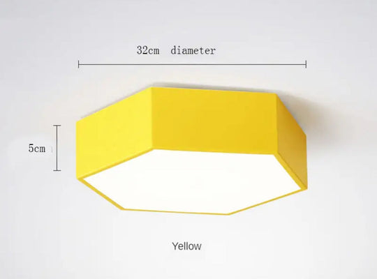 Modern Led Ceiling Light Diamond Indoor Lamp Creative Personality Study Dining Room Balcony Yellow