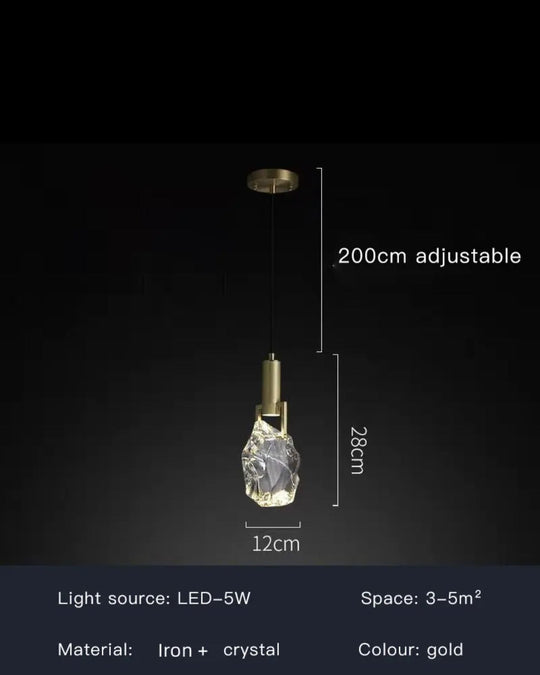 All - Copper Original Stone Crystal Bedroom Bedside Decorative Pendant Light