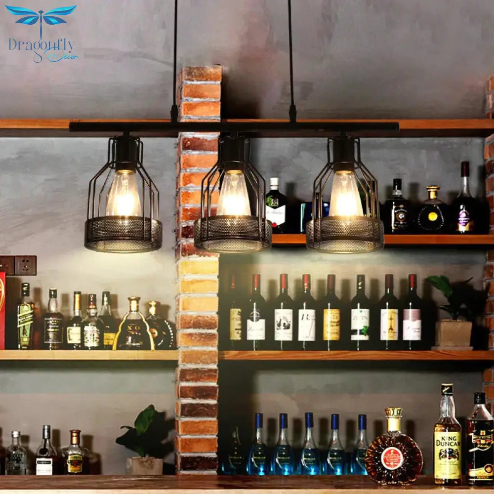 Industrial Style Creative Living Room Dining Bar Table Chandelier American Retro Iron Lamp Multi