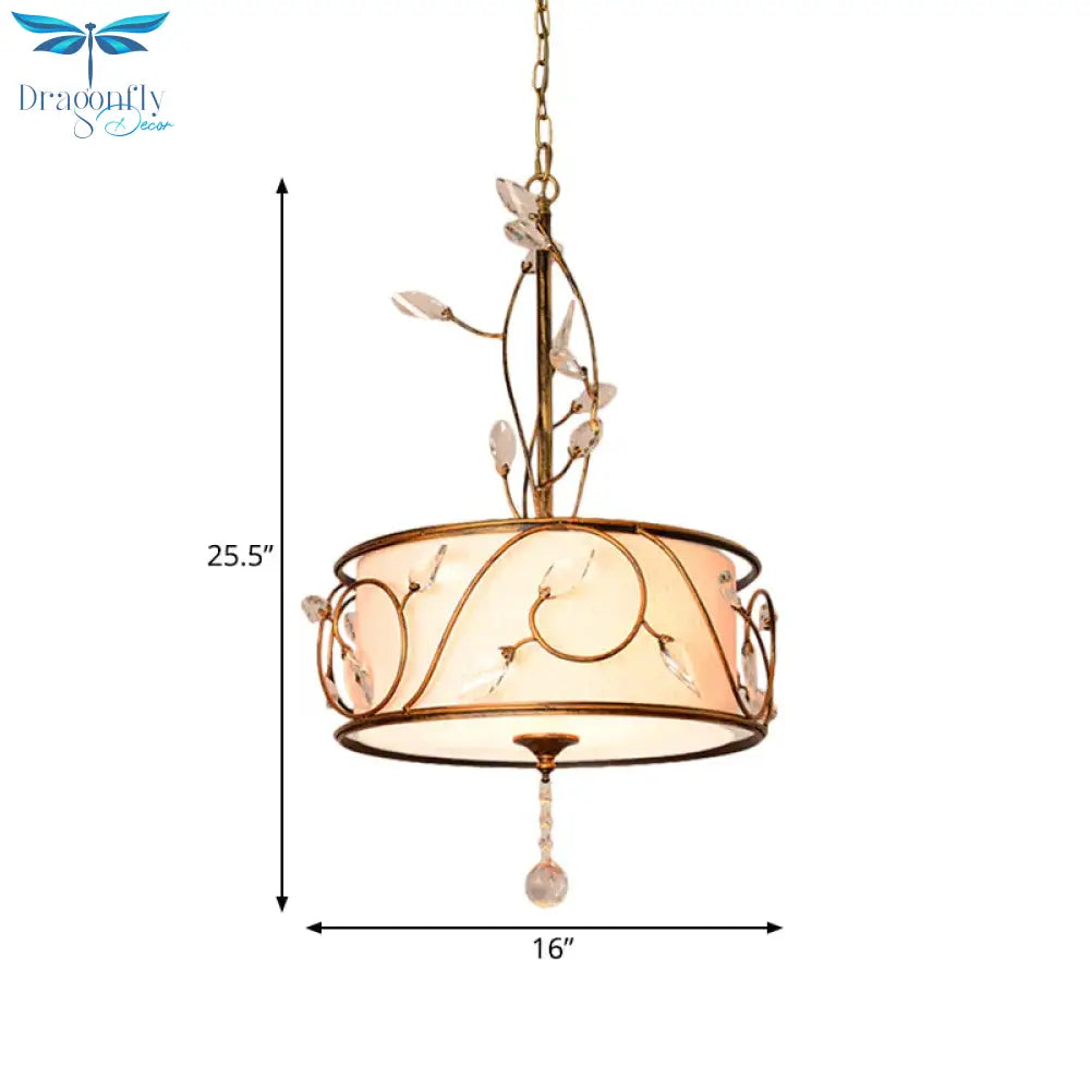 Iron Gold Ceiling Chandelier 16’/19.5’ Dia 3 - Light Round Antique Suspension Pendant With