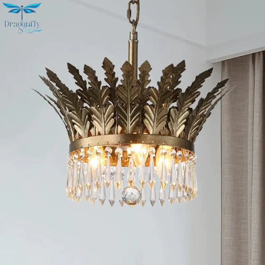 K9 Crystal 2 - Tier Hanging Chandelier Traditional 3/4 Lights Gold/Antique Bronze Ceiling Lamp For