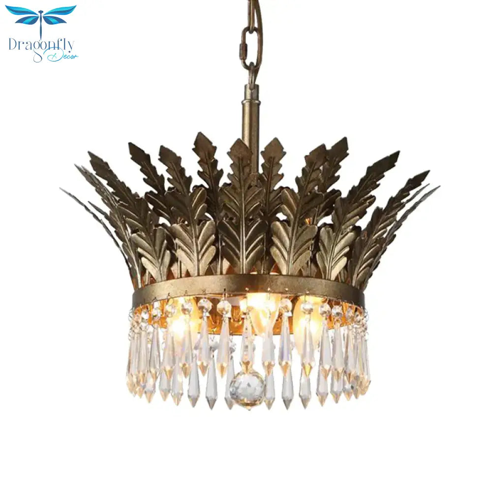 K9 Crystal 2 - Tier Hanging Chandelier Traditional 3/4 Lights Gold/Antique Bronze Ceiling Lamp For