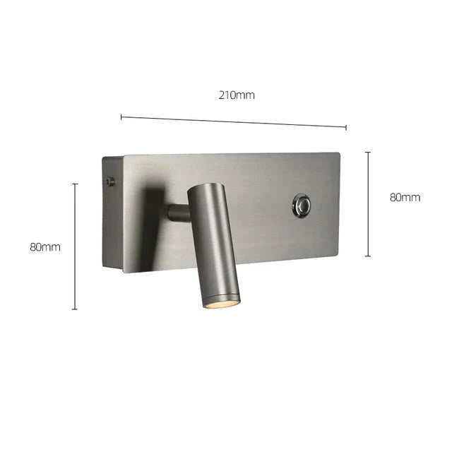 Kane | Nickel Led Dimmable Reading Wall Light Lamp