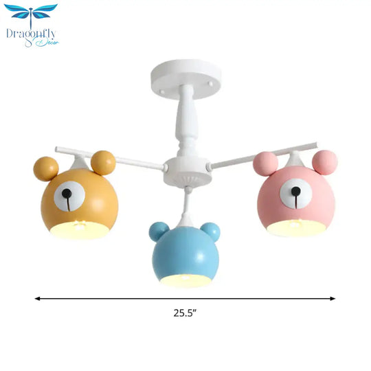 Kid Bedroom Animal Pendant Lighting Metal Cartoon Multi Color Hanging Ornaments