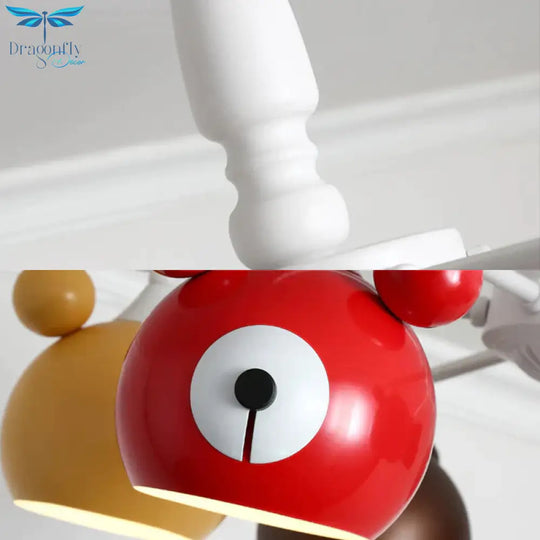 Kid Bedroom Animal Pendant Lighting Metal Cartoon Multi Color Hanging Ornaments