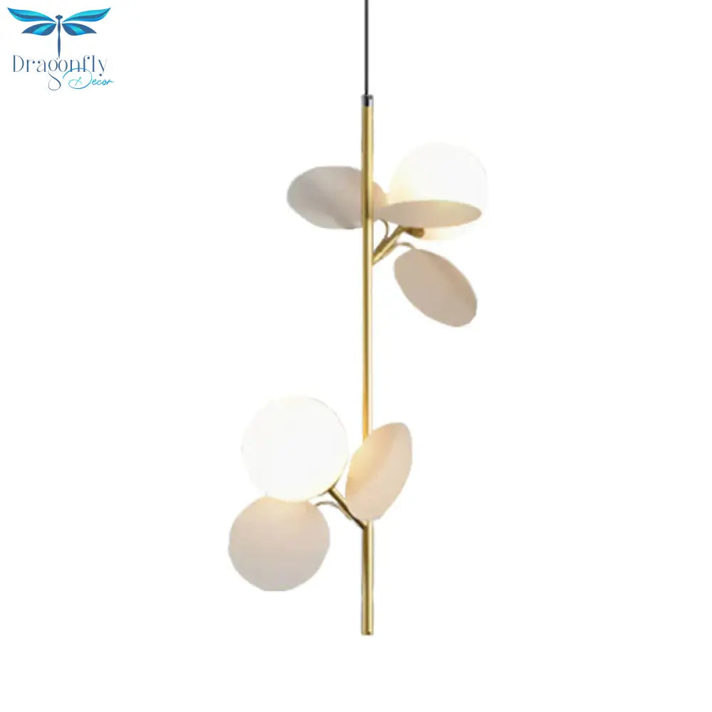 Kids Sphere Chandelier Lighting Frosted Glass 2 Heads Bedside Branch Hanging Lamp In
