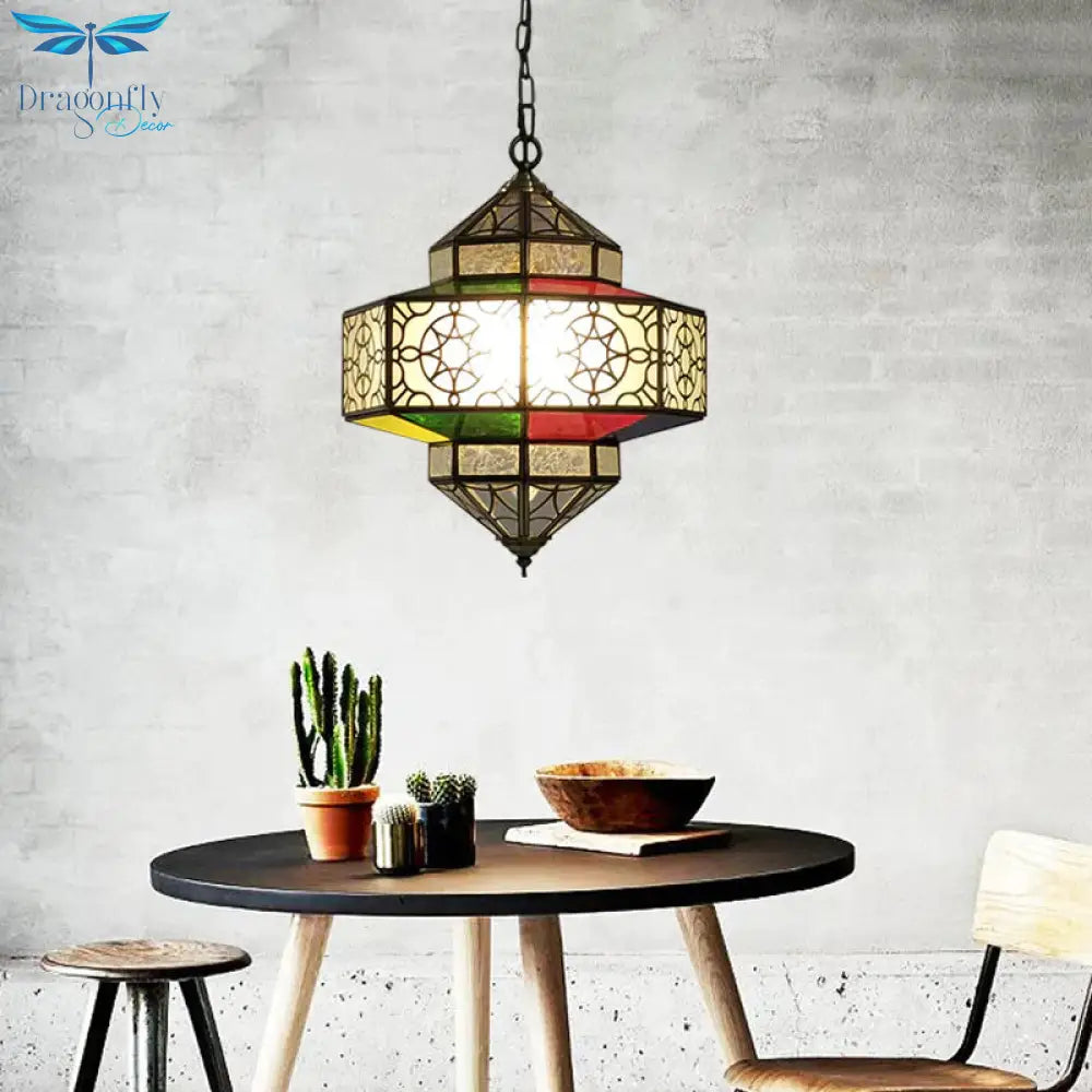 Lantern Restaurant Hanging Chandelier Arab Metal 3 Heads Brass Suspended Pendant Light
