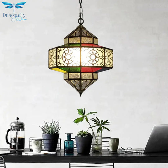 Lantern Restaurant Hanging Chandelier Arab Metal 3 Heads Brass Suspended Pendant Light