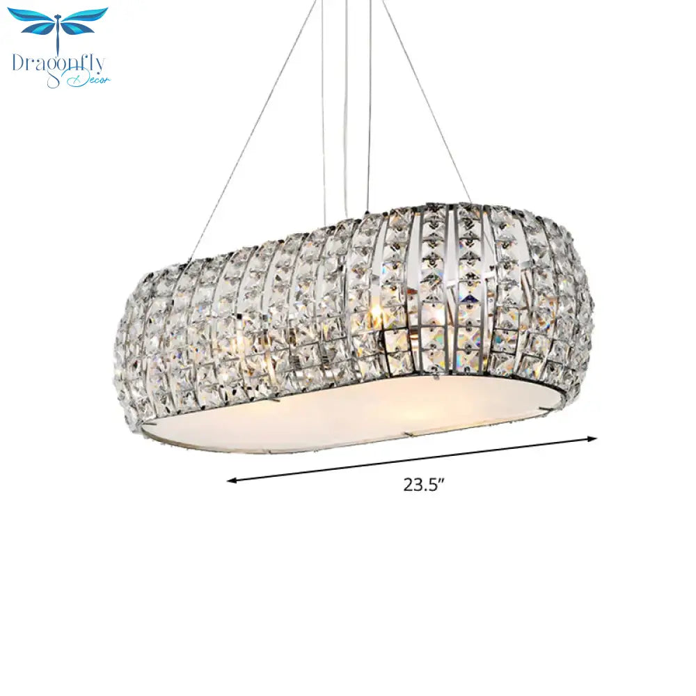 Laser Cut Ceiling Chandelier Tradition Clear Crystal 6 Heads Gold Suspension Pendant Light