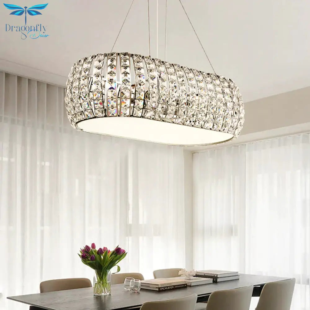 Laser Cut Ceiling Chandelier Tradition Clear Crystal 6 Heads Gold Suspension Pendant Light