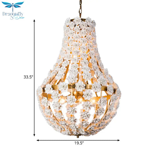 Laser - Cut Chandelier Lamp Nordic Metal 9 Heads 16’/19.5’ Wide Silver/Gold Pendant Lighting