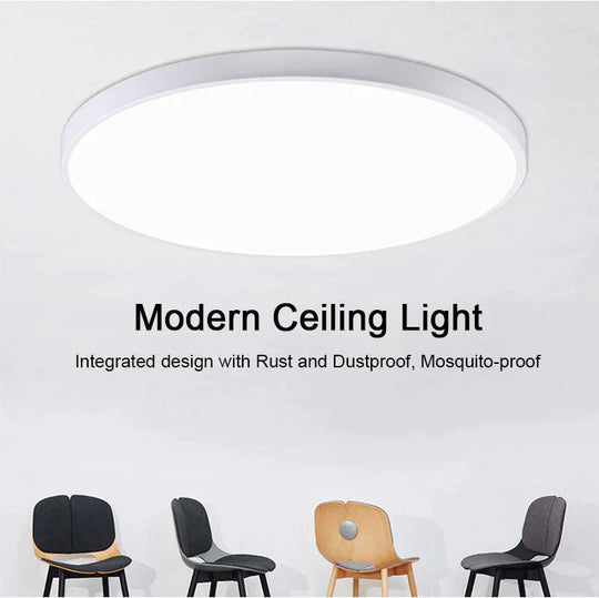 Lauren - Led Ceiling Light Acryl Alloy Modern Lamp Living Room Lighting Round & Square 3Cm Super