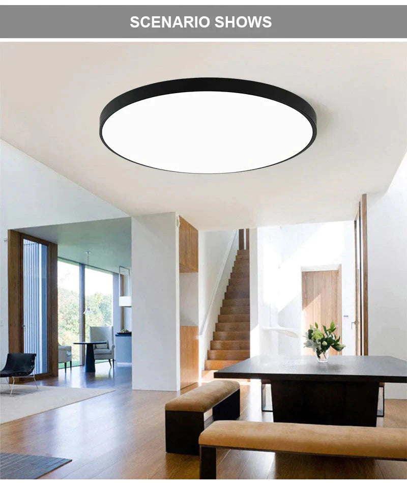Lauren - Led Ceiling Light Acryl Alloy Modern Lamp Living Room Lighting Round & Square 3Cm Super