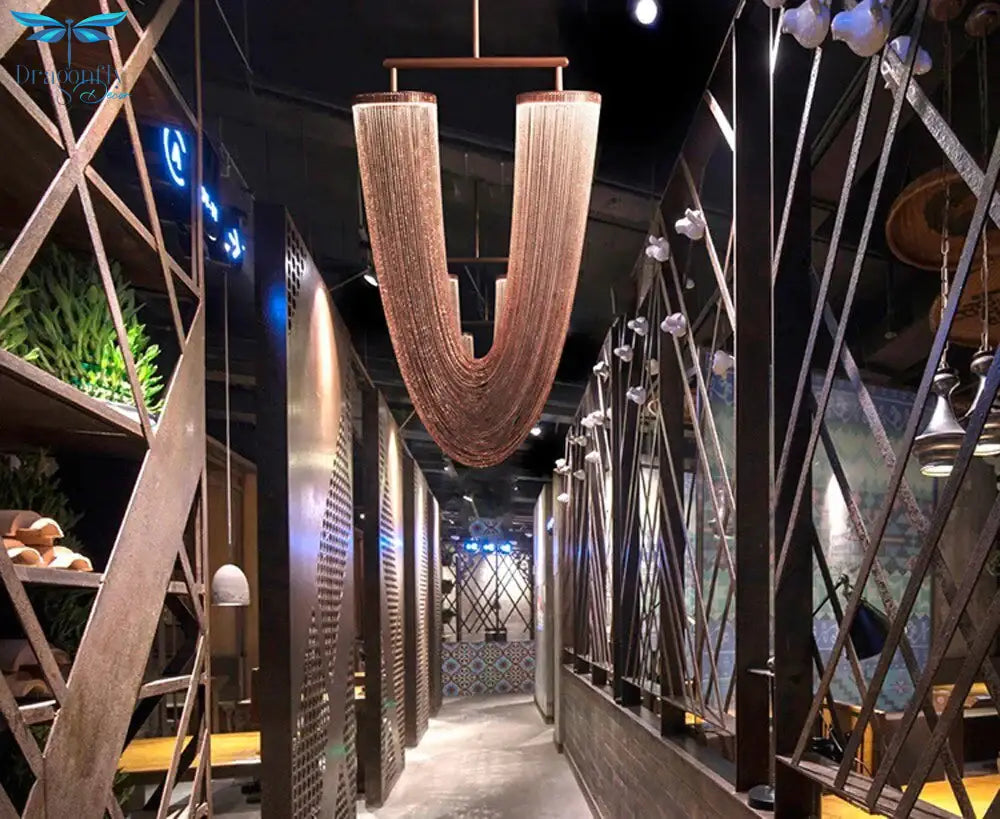 Leah - Led Retro American Iron Chain Pendant Lamp Pendant Light