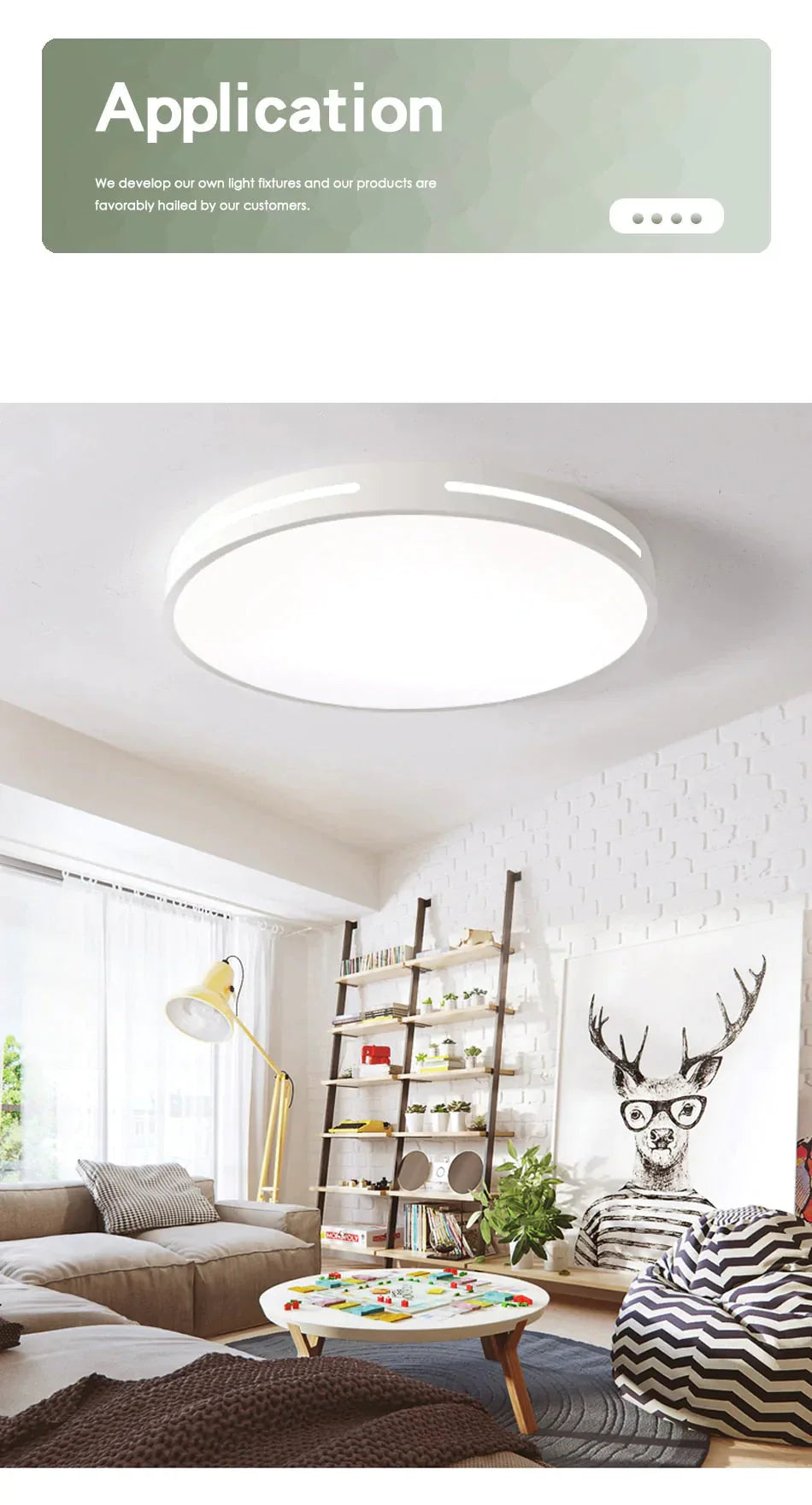 Leah - Modern Led Ceiling Light Lamp Lighting Fixture Surface Mount Flush Remote Control Dimmable