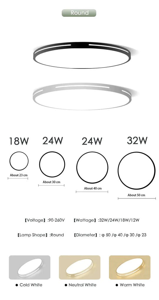 Leah - Modern Led Ceiling Light Lamp Lighting Fixture Surface Mount Flush Remote Control Dimmable