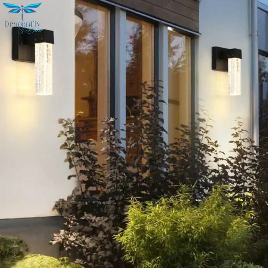 Led Aluminum Outdoor Wall Lighting Crystal Ip65 Waterproof Street Lamp For Balcony Garden 96V 220V