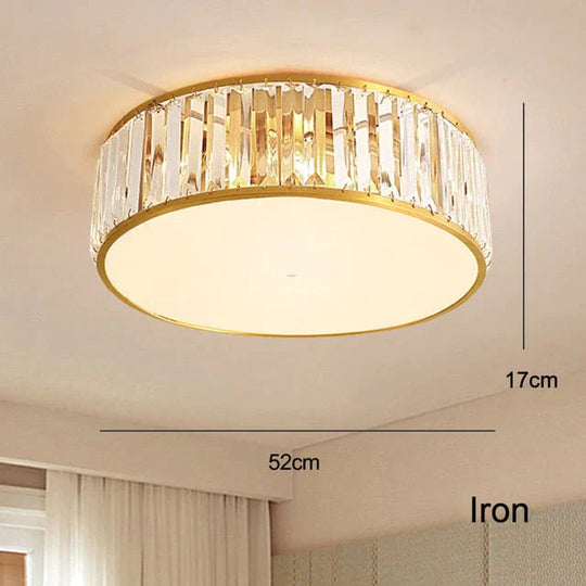Led Ceiling Lights With K9 Crystal Modern Round Lamp Hardware Bedroom Luminaire Black Dining