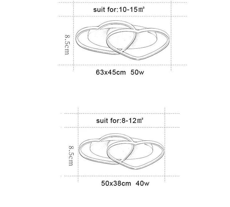 Led Chandelier Ceiling Lamp Modern Lighting Plafondlamp Heart - Shaped Light For Living Room