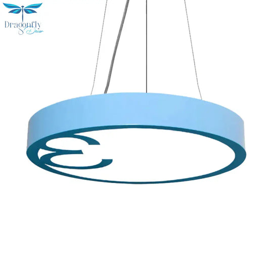 Led Living Room Chandelier Light Fixture With Round Acrylic Shade Modernism Style Yellow/Orange