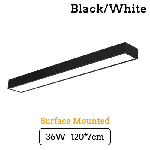 Led Modern Ceiling Light Lam Surface Mount Flush Panel Rectangle Lighting White Body / 120X7Cm 36W