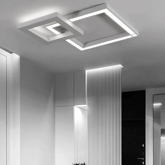 Led Modern Geometric Iron Acryl Black White Lamp.led Light.ceiling Lights.led Ceiling Lamp For