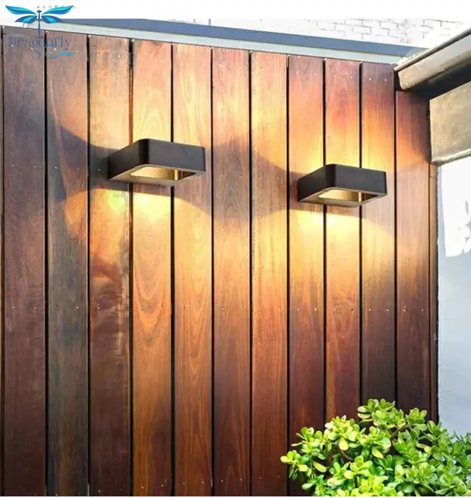 Led Outdoor Verlichting Ip65 Waterdichte Alumunim Wandlamp Tuin Villa Veranda Blaker Zwarte Kleur