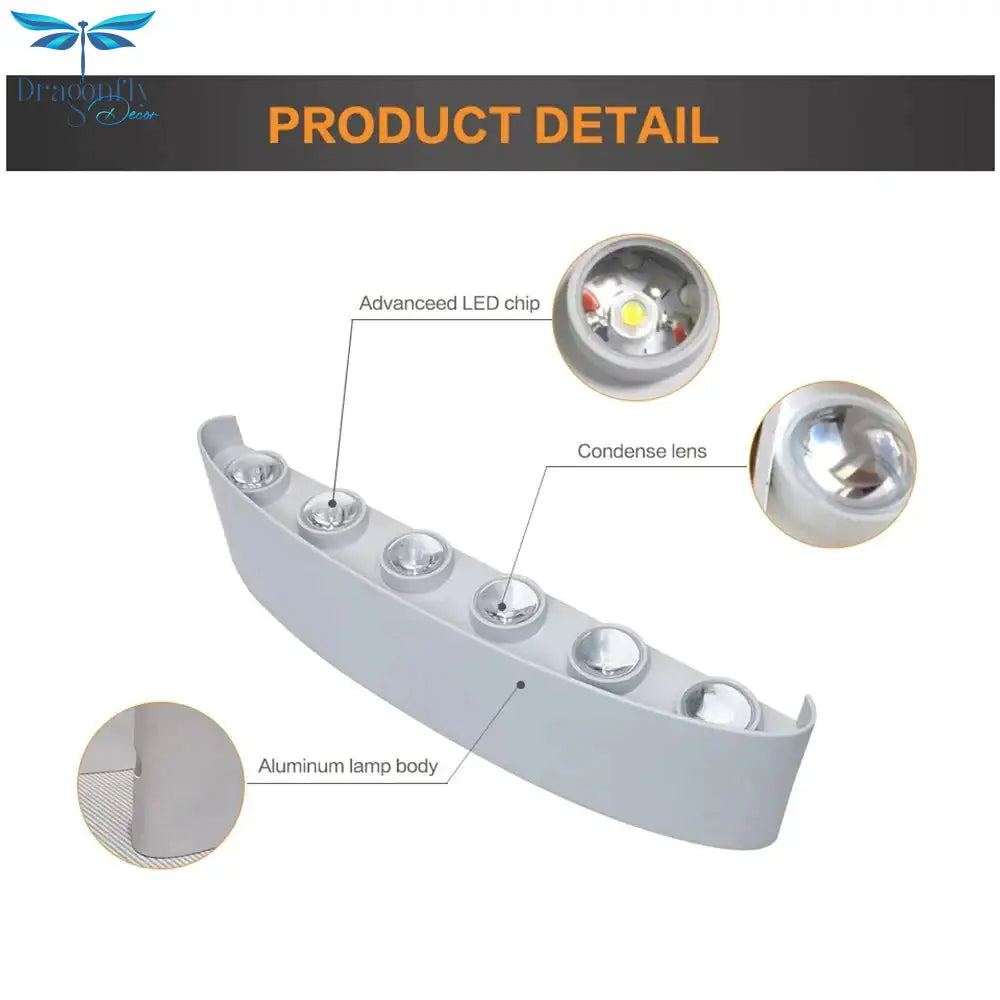 Led Outdoor Wandlamp Waterdichte Ip65 Up Down Aluminium Voor Tuin Veranda Blaker Verlichting 110V