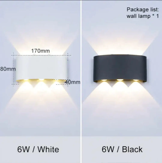 Led Outdoor Waterproof Wall Lamp Led Light Porch Courtyard Garden Lights Balconi Lighting 6W / Warm