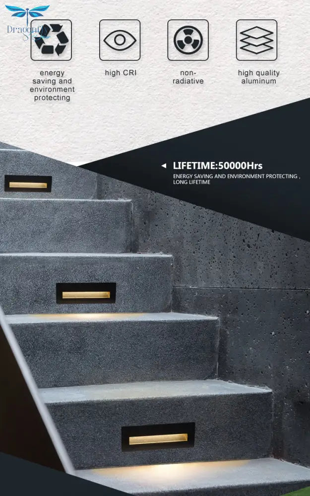 Led Stair Light Step Lights 6W Smd 210*60Mm Aluminum Outdoor Indoor Waterproof Embedded Staircase