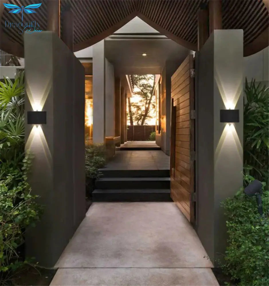 Led Wall Light Outdoor Waterproof Modern Nordic Style Indoor Lamps Living Room Porch Garden Lamp 2W