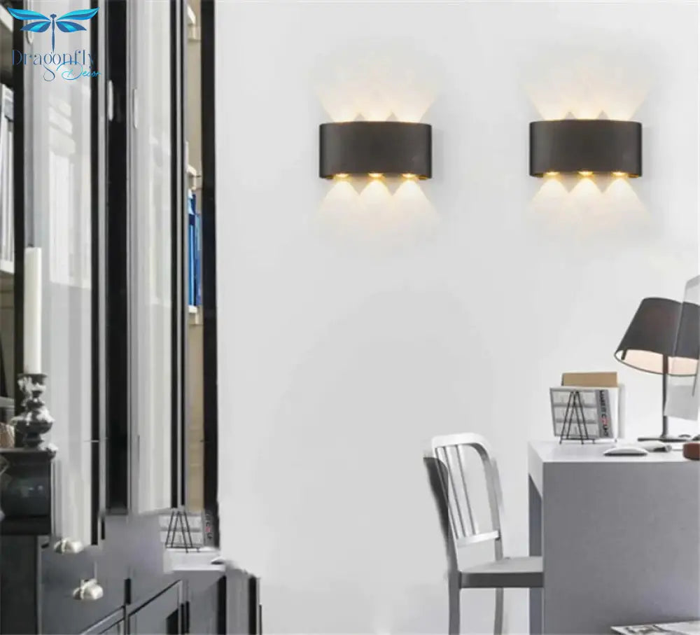 Led Wall Light Outdoor Waterproof Modern Nordic Style Indoor Lamps Living Room Porch Garden Lamp 2W