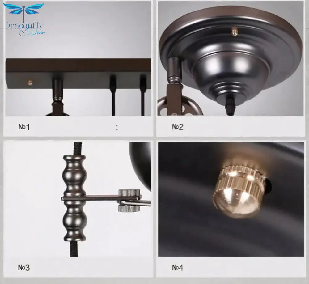 Loft Hanglamp Retro Wrought Iron Vintage Chandeliers Industrial Adjustable Pulley Pendant Lamps