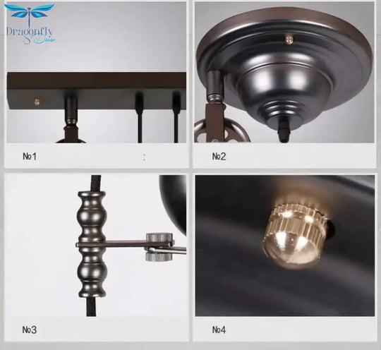 Loft Hanglamp Retro Wrought Iron Vintage Chandeliers Industrial Adjustable Pulley Pendant Lamps