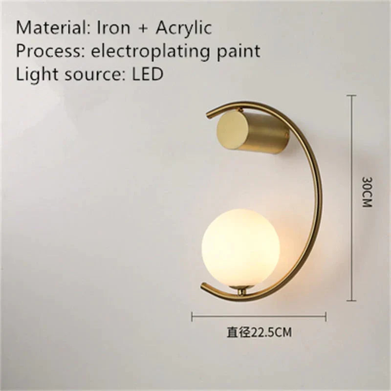 Luxury Creative Led Bedside Wall Lamp J / Warm White (2700 - 3500K) Wall Light