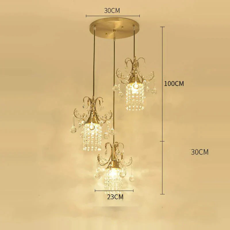 Luxury Single Head Crystal Dining Room Pendant Light Three - Heads - Disc / Without - Bulb