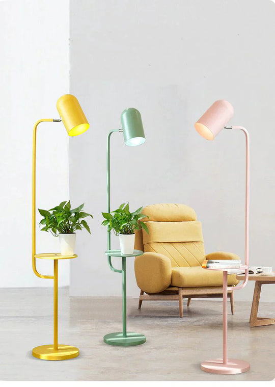Macarone Living Room Tea Table Floor Lamp Creative Bedroom Study Office Personalized Color Plant