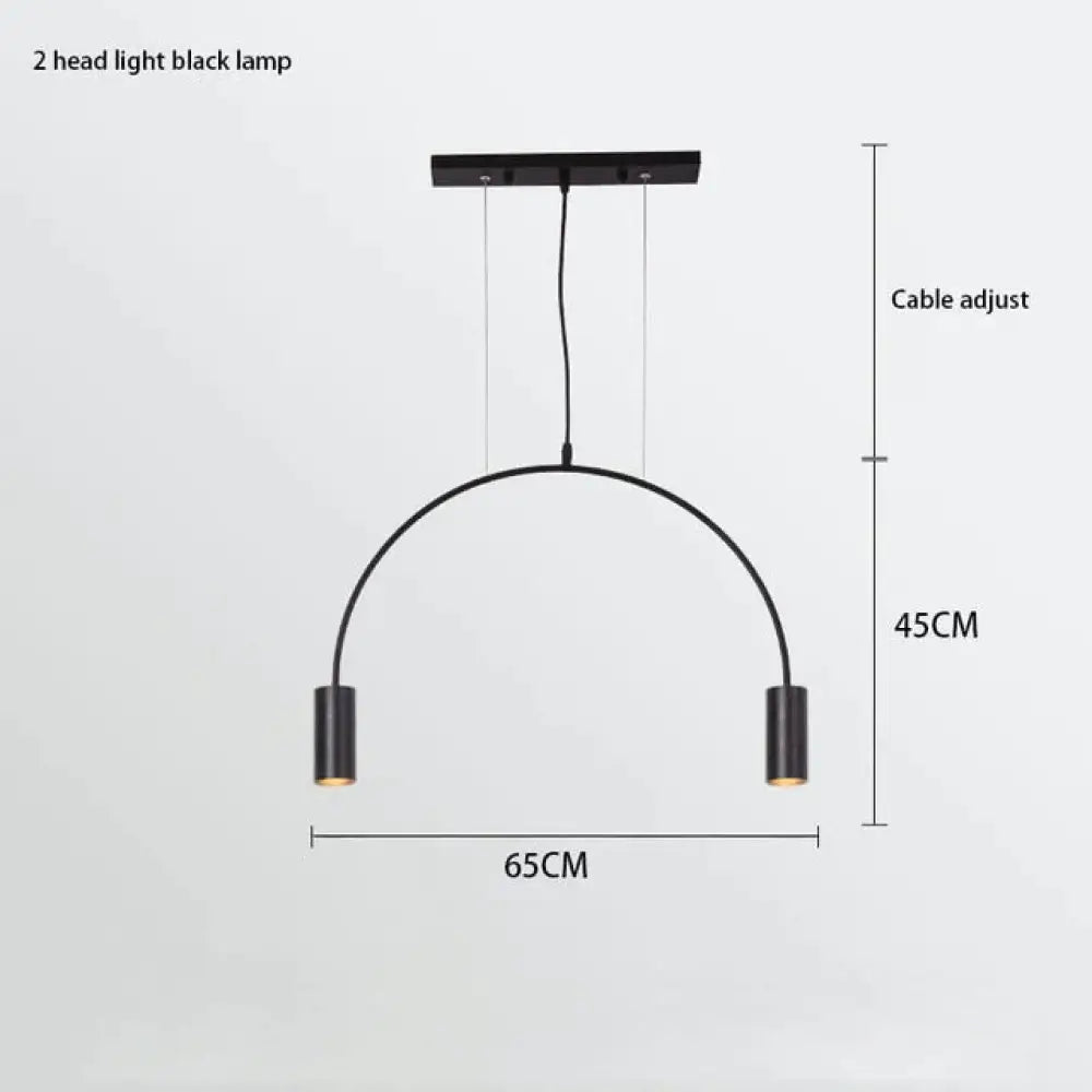 Madelyn - Minimalist Pendant Lamp 2 Light Black / Cold White