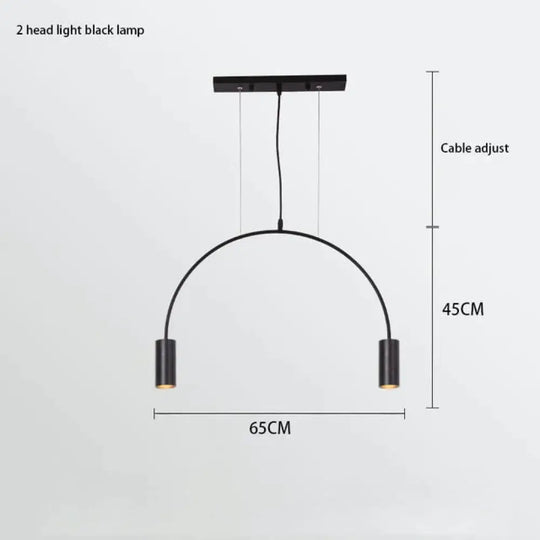 Madelyn - Minimalist Pendant Lamp 2 Light Black / Cold White