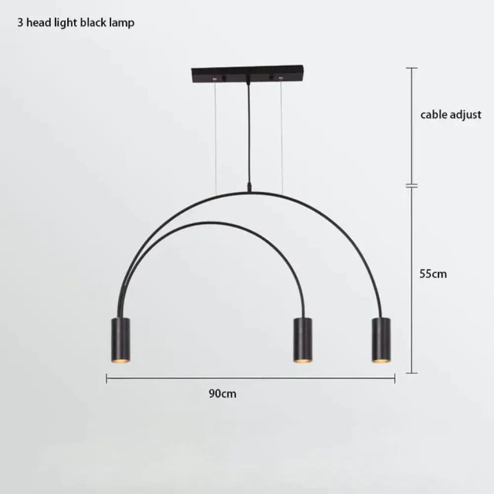 Madelyn - Minimalist Pendant Lamp 3 Light Black / Cold White