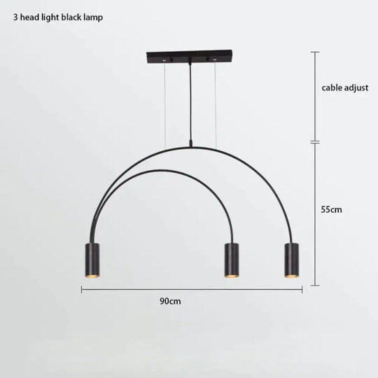 Madelyn - Minimalist Pendant Lamp 3 Light Black / Cold White