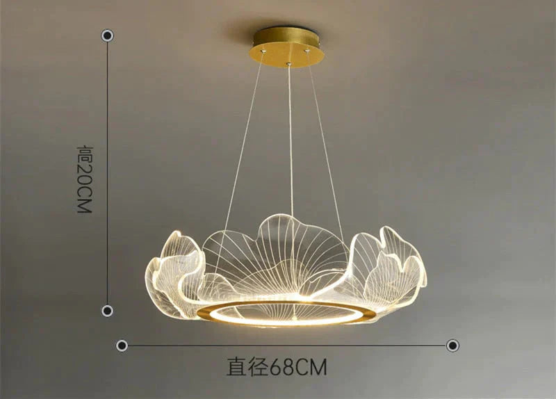 Mancos - Acrylic Leaves Led Modern Chandelier Dia68Cm / Warm White Chandelier