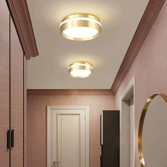 Mara - Modern Minimalist Gateway Round Gold Led Small Ceiling Lamp