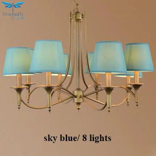 Metal Bronze Chandelier 6/8 Heads For Living Room Pendant Lighting
