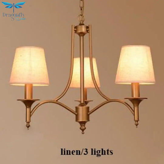 Metal Bronze Chandelier 6/8 Heads For Living Room Pendant Lighting